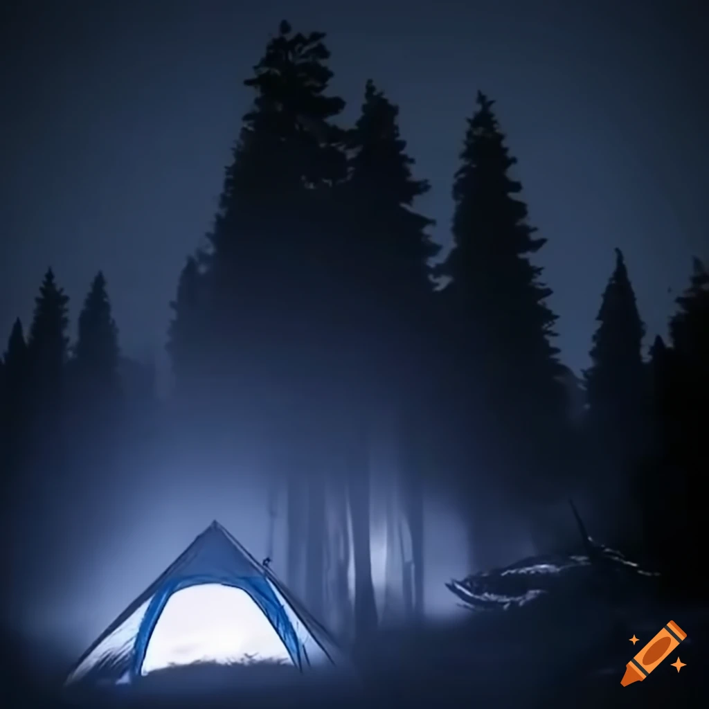 Werewolves camping in the moonlight shadow