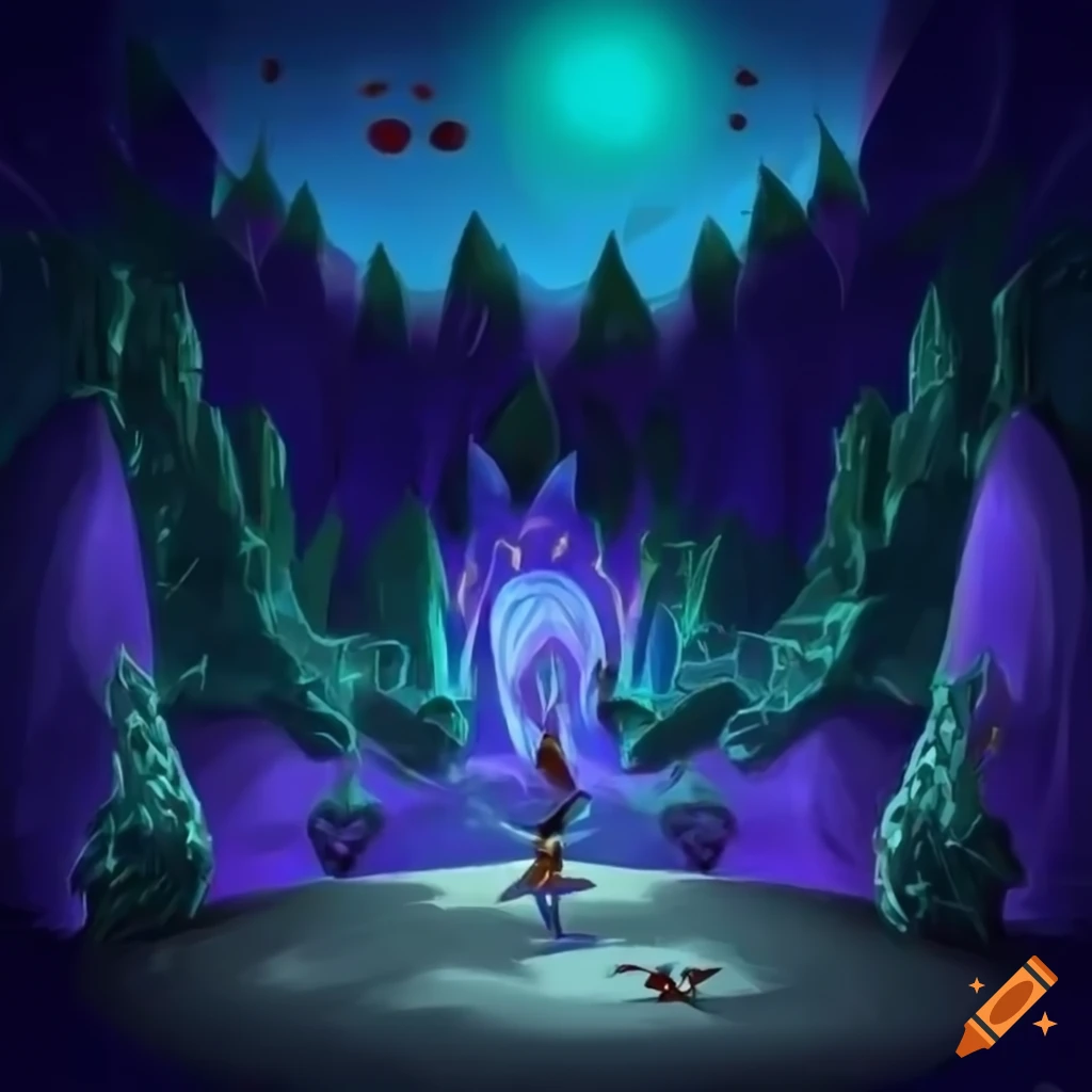 Magical arena emerging in a fantasy art style