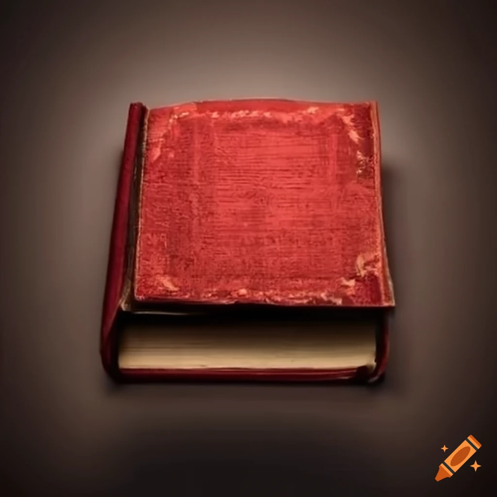 Ancient book with red cover open