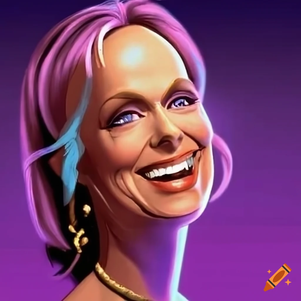Melora Hardin in a mischievous laughter with glowing purple eyes in 1997 Animated Series