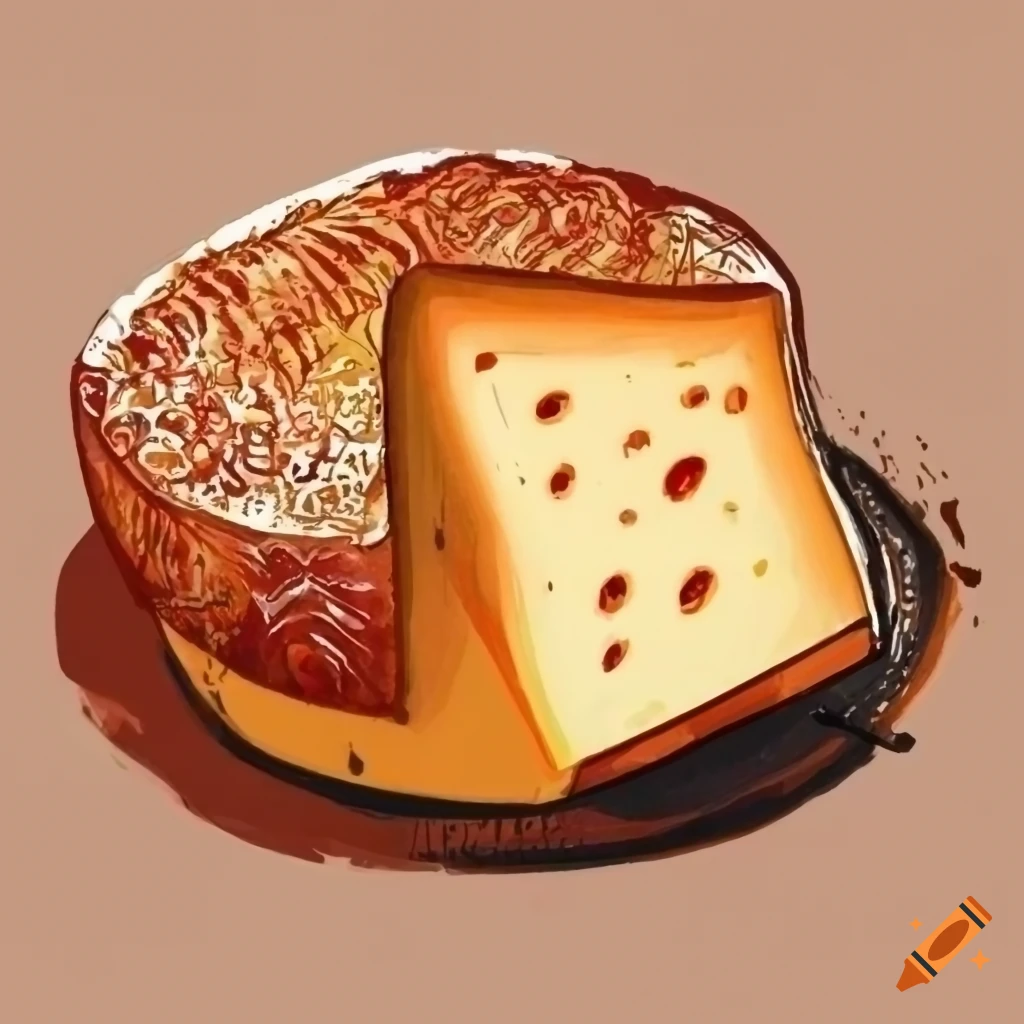 Illustration of melting raclette cheese logo