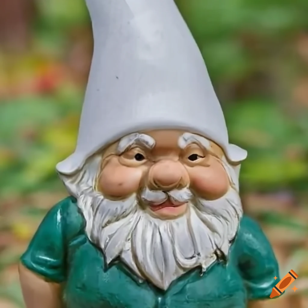 Garden gnome with a pointy white hat