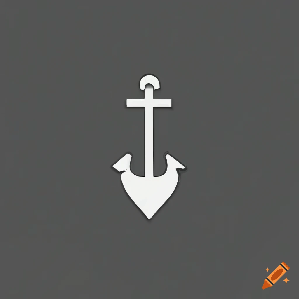 Minimalist anchor guitar logo