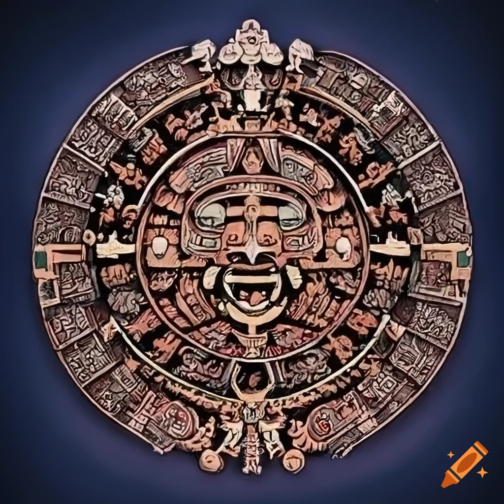 Aztec calendar design symbolizing friends, family, loyalty, and justice ...