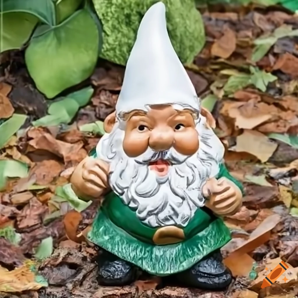 Garden gnome with a pointy white hat