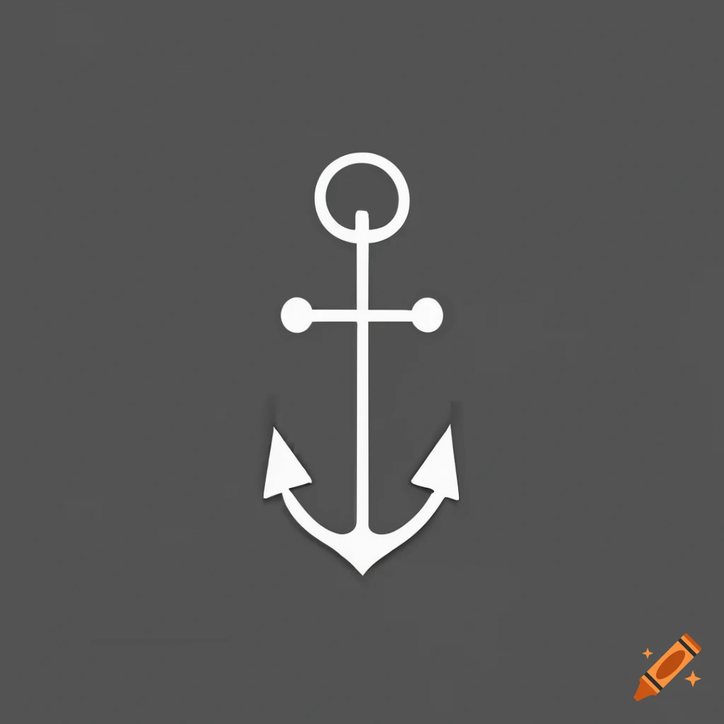 Anchor Guitar Logo in 2D style