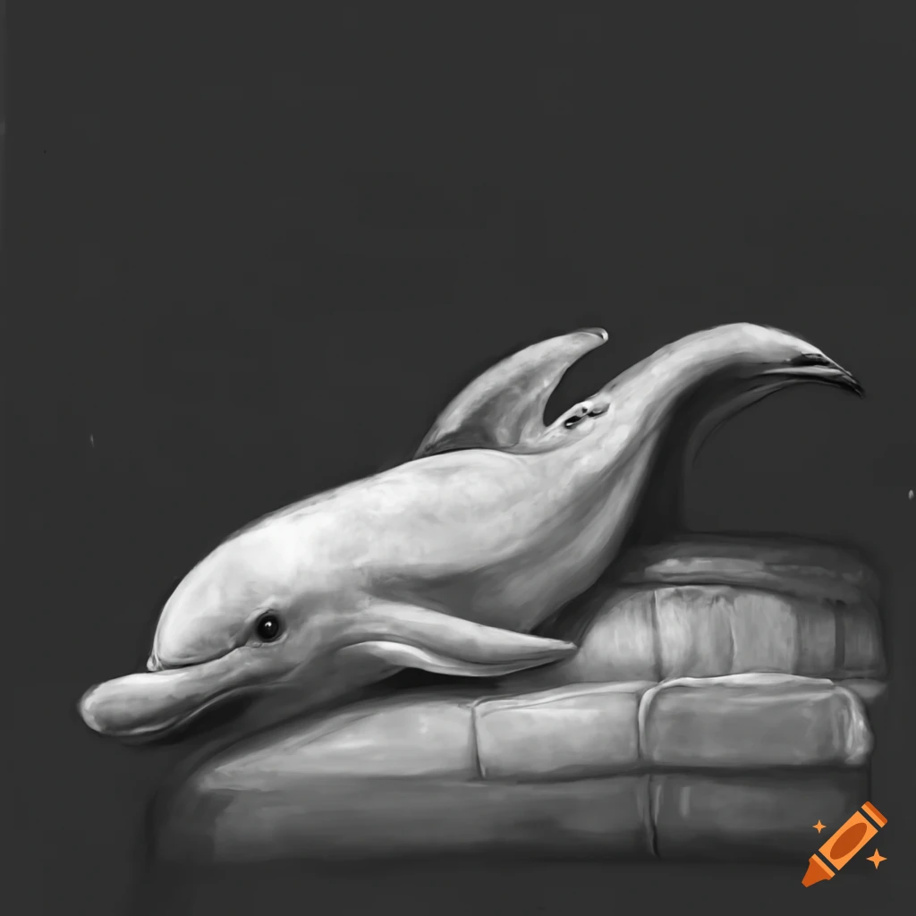 Dolphin resting on a couch in a living room