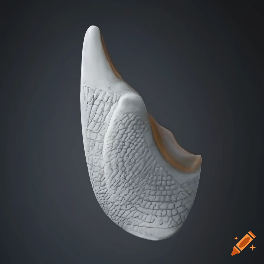 Salt ash glazed clay airplane wing on a white background
