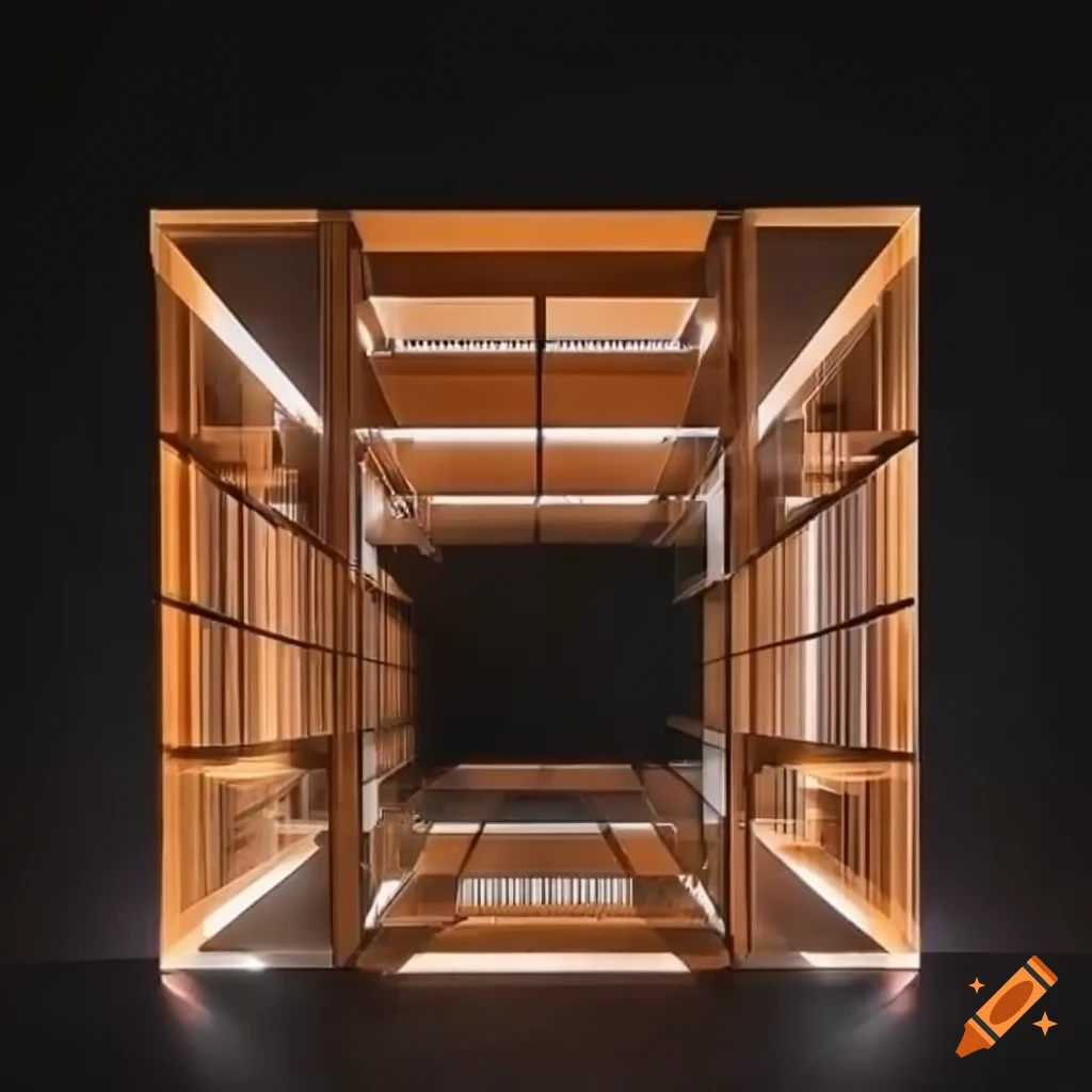 Modern house with geometric shapes inspired by a tesseract
