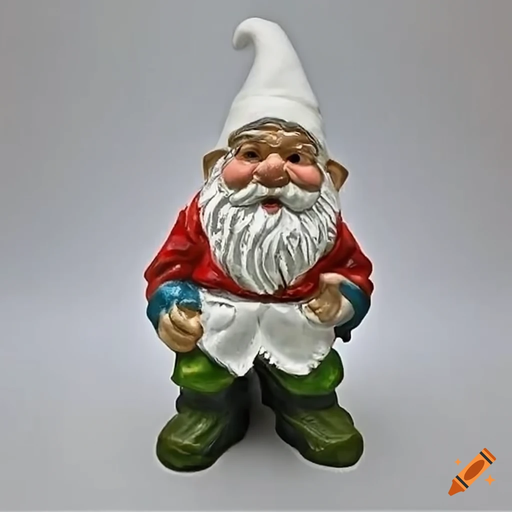 Garden gnome in a pointy white hood