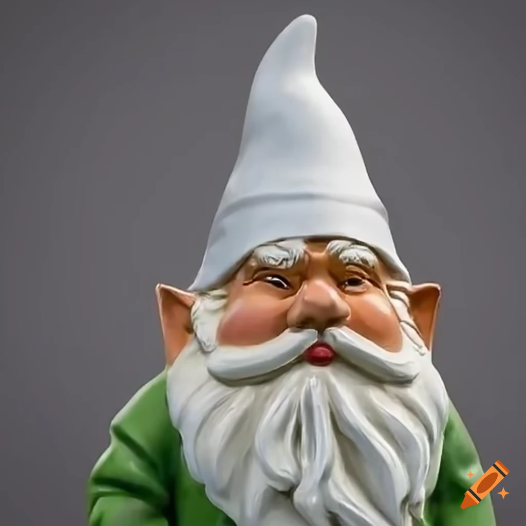 Garden gnome with a pointy white hat