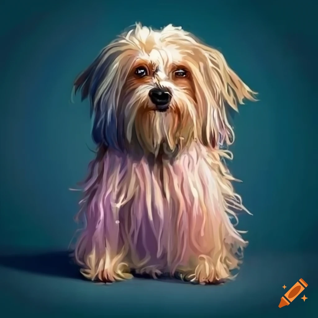 Contrasting scene of a scruffy dog and a well-groomed dog