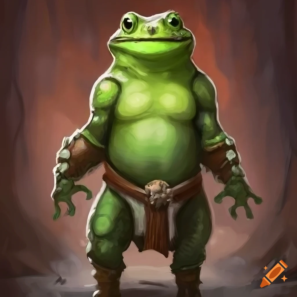 Aggressive bullfrog in a dungeons and dragons style fantasy art ...