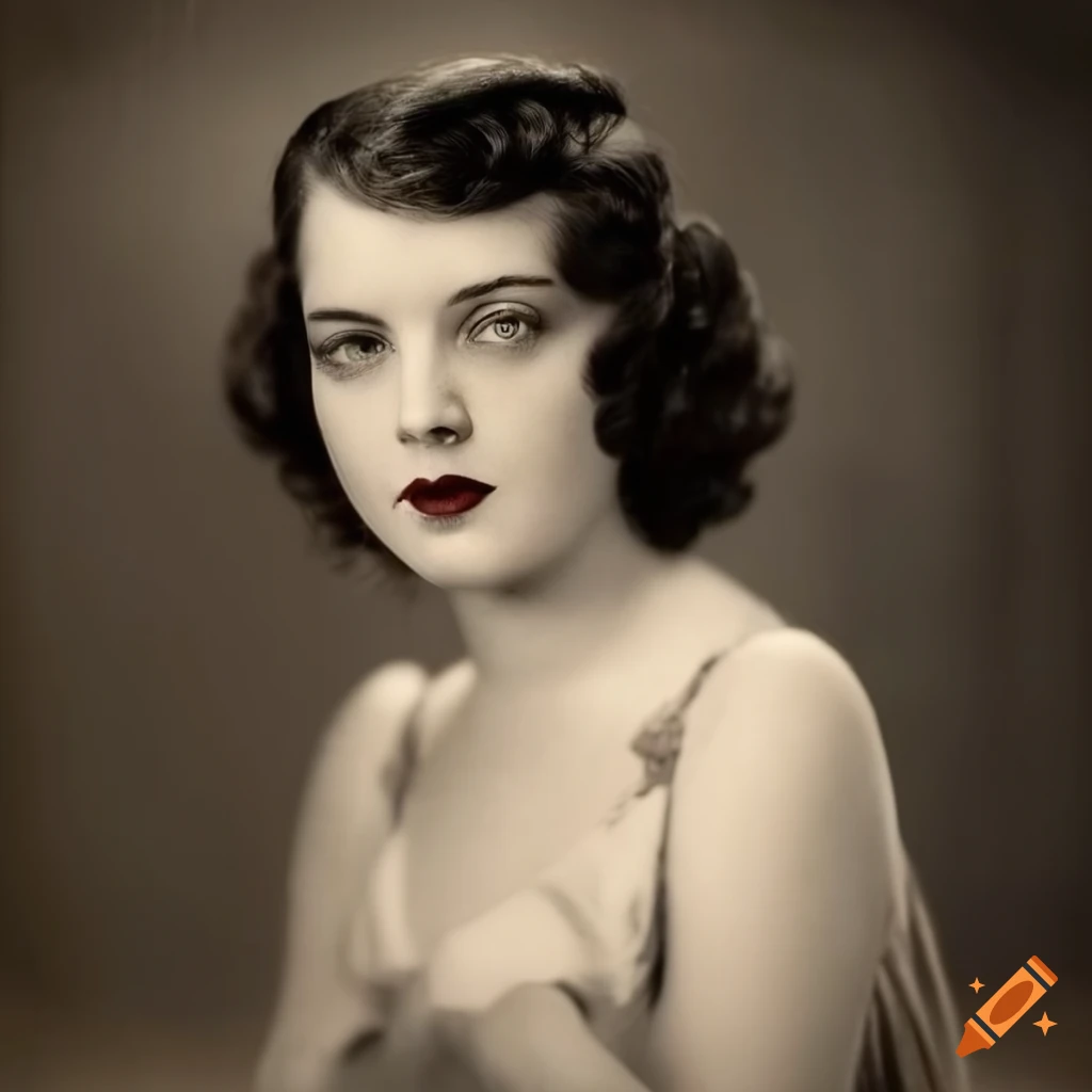 Portrait of a woman with long black hair in a vintage dress from the ...
