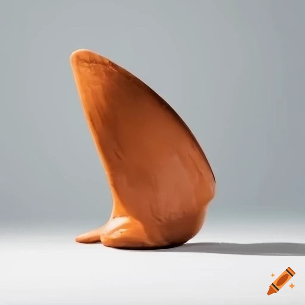 Salt ash glazed clay airplane wing on a white background