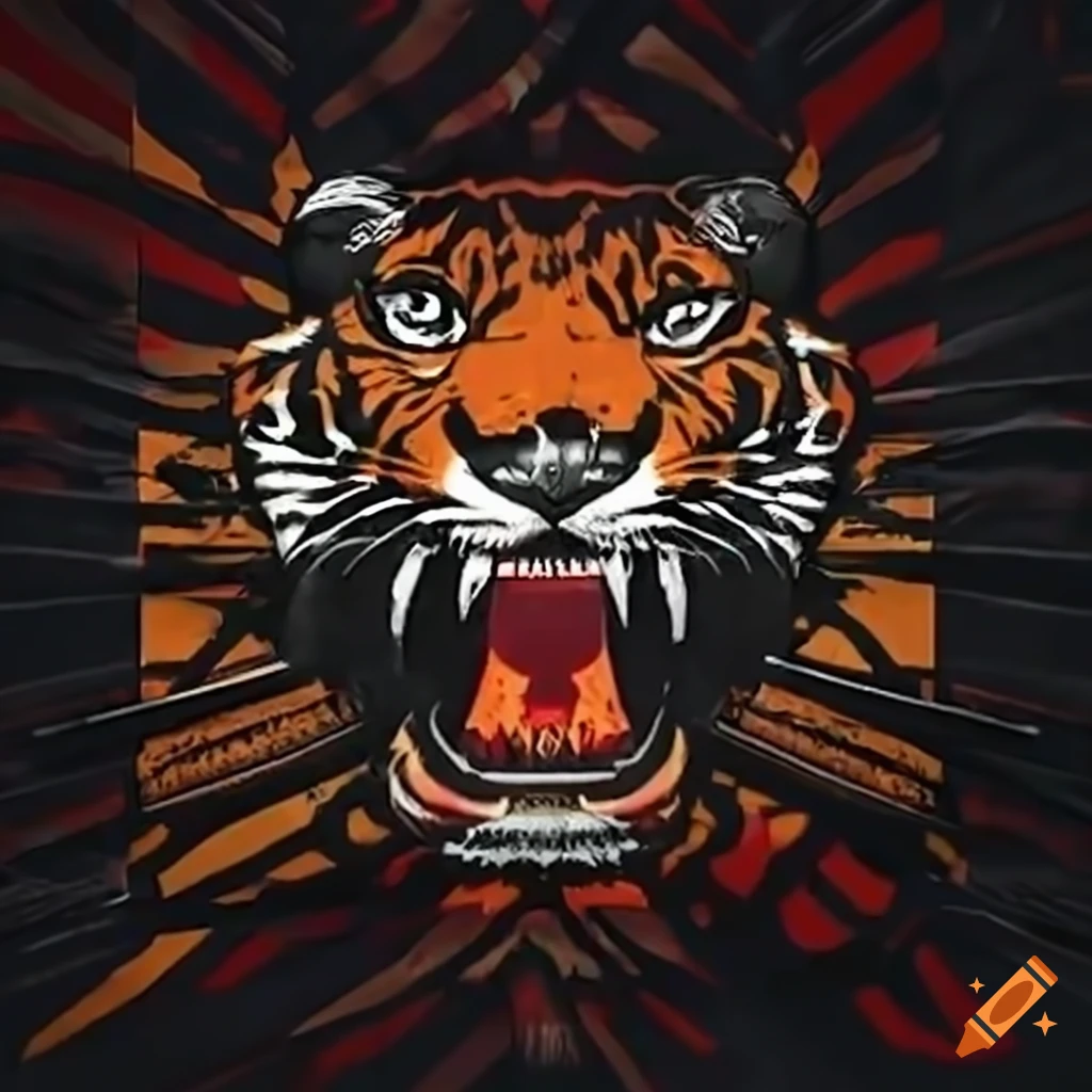 Logo for YouTube live streaming of a tiger playing PUBG with Polish flag elements