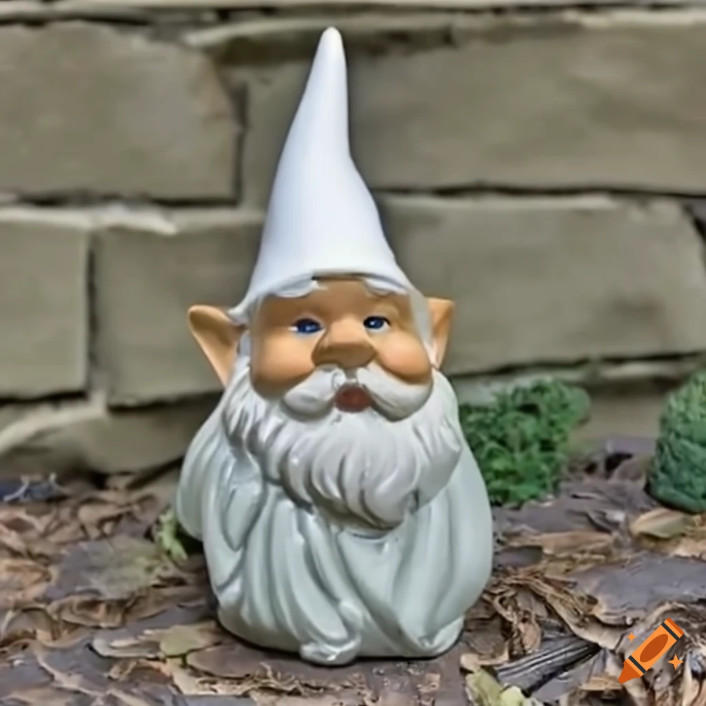 Garden gnome with a pointy white hat