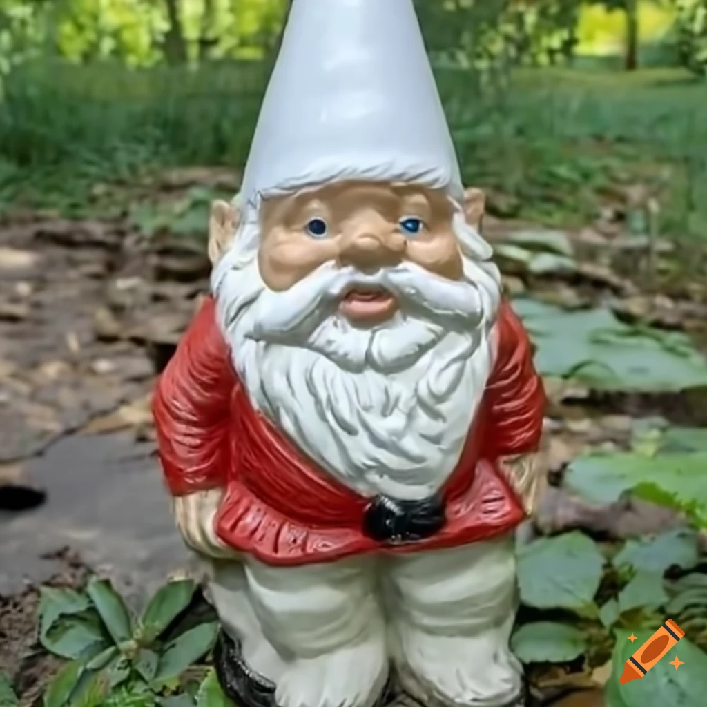Garden gnome with a pointy white hat