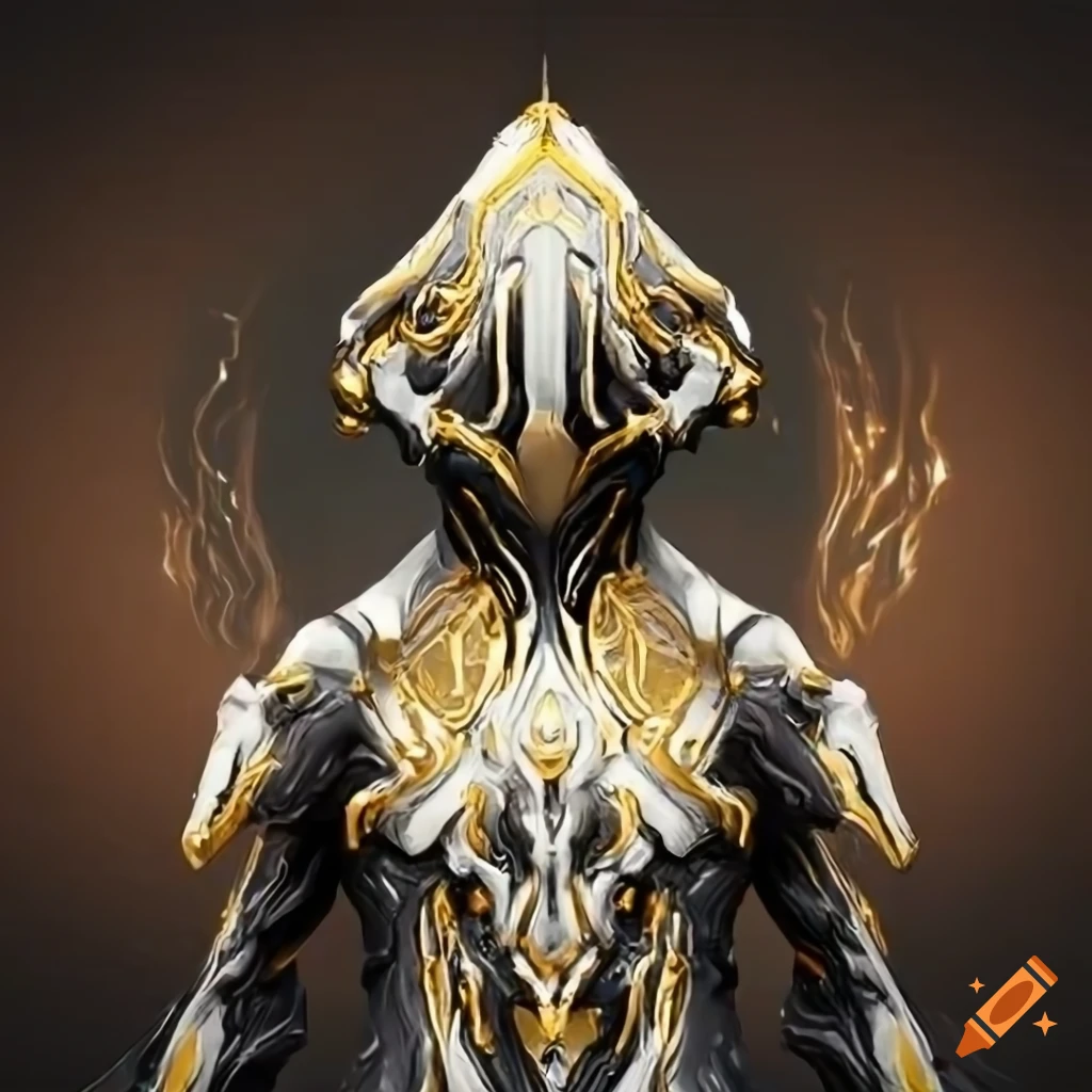 Warframe design named 'Noah' in gold and white colors with space nebulae background