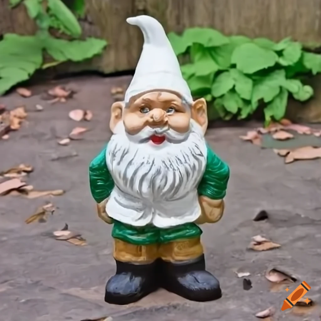 Garden gnome in a white hood resembling JD Vance