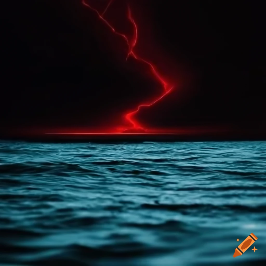 Tsunami devastating coast in an infrared distorted view