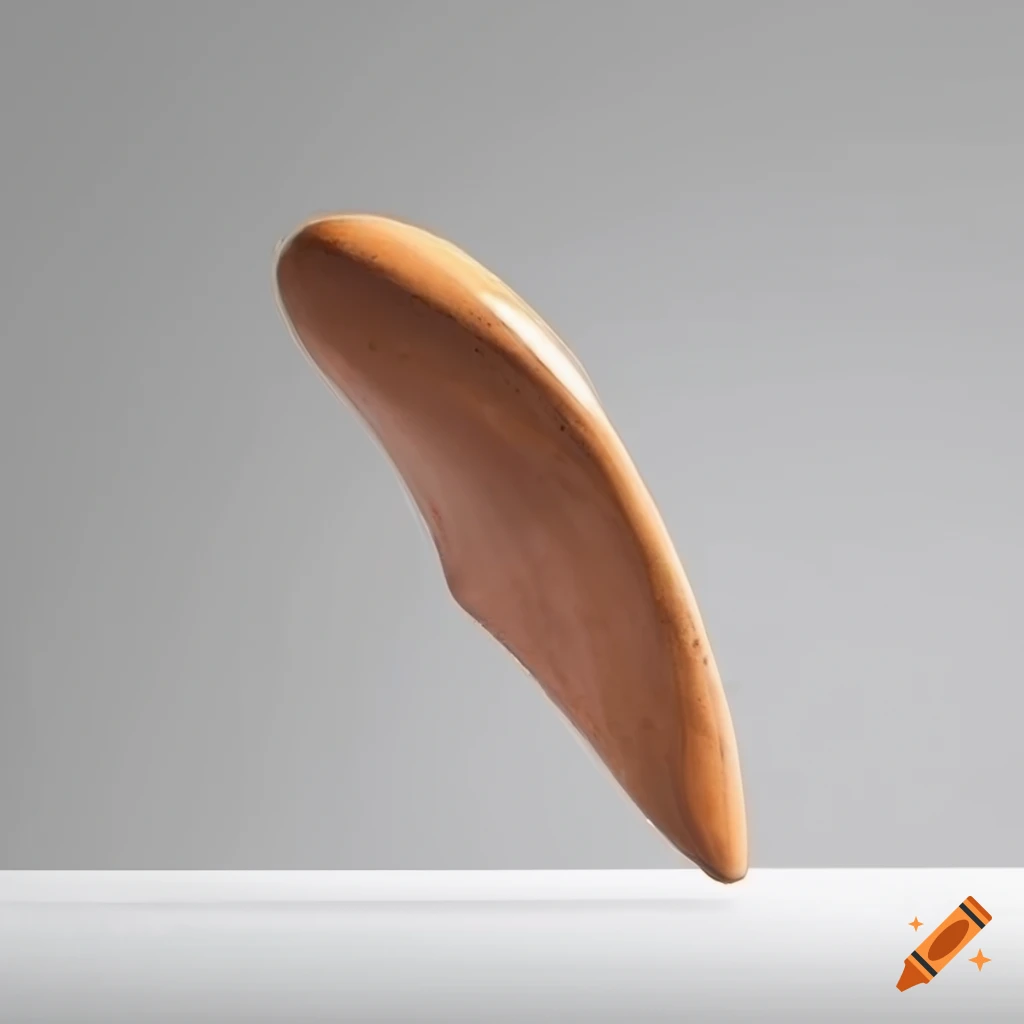 Salt ash glazed clay airplane wing on white background