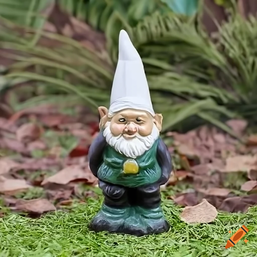 Garden gnome with a pointy white hat on Craiyon