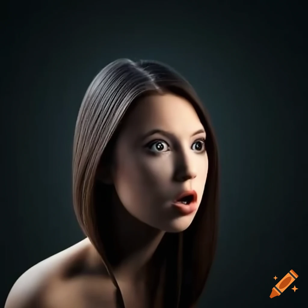 Startled and scared beautiful woman