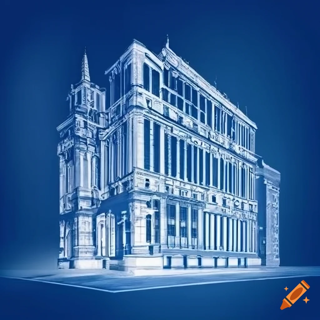 Architectural blueprint of a beautiful building