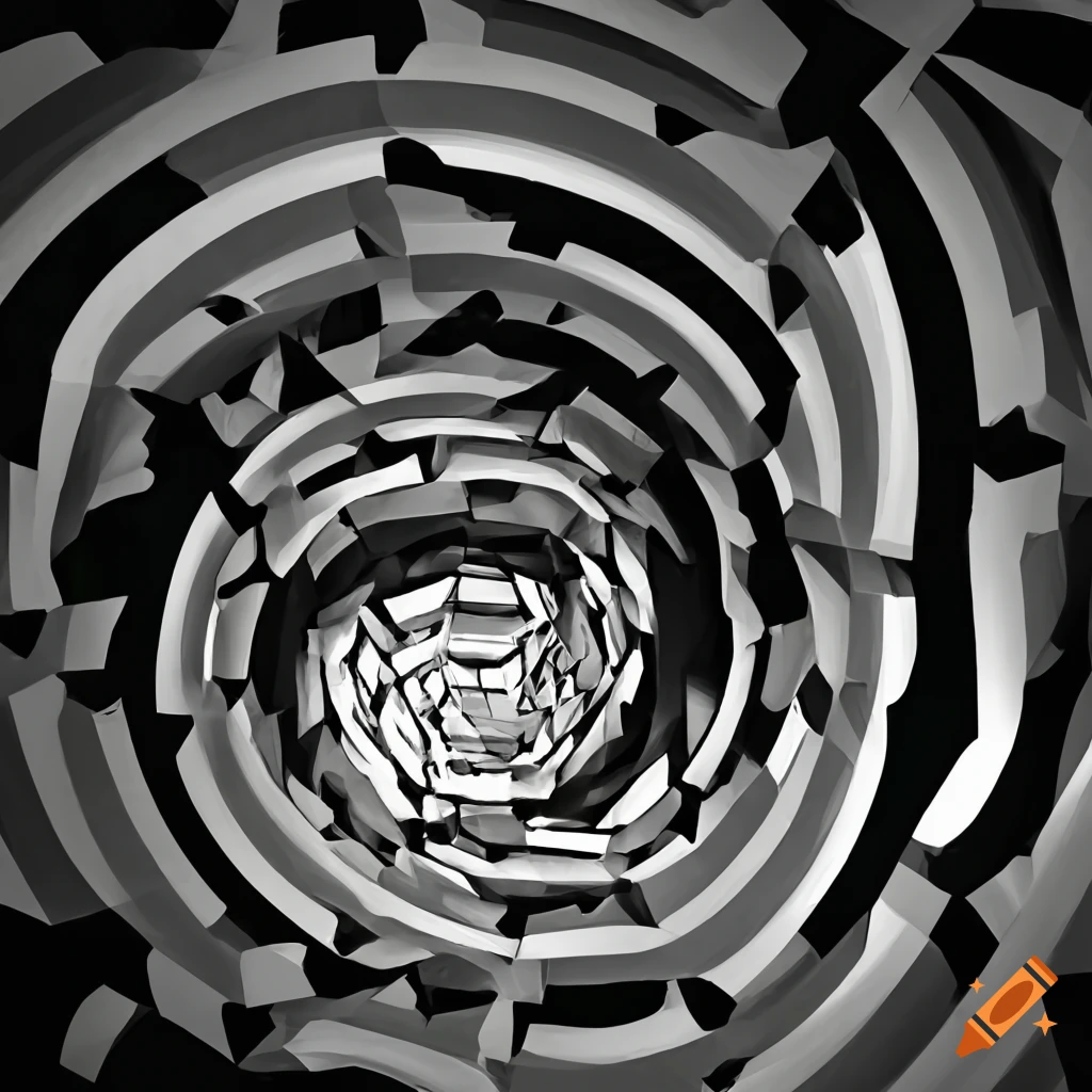 4K depiction of Penrose triangles, optical illusion in surreal white