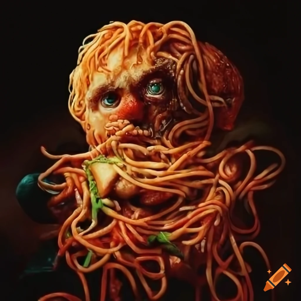 Album art of metal band Spaghetti Meatballs with Garlic Bread featuring ten band members