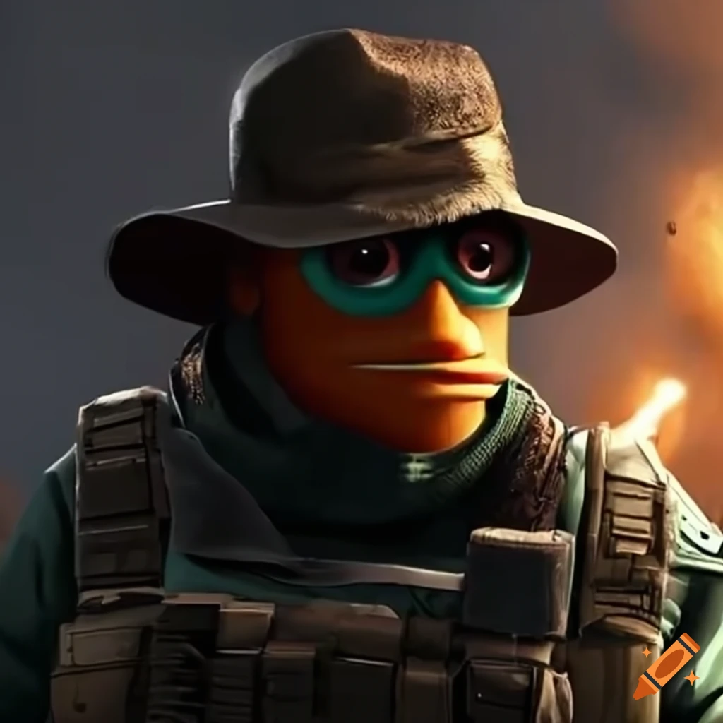 Perry the Platypus in a Call of Duty scenario
