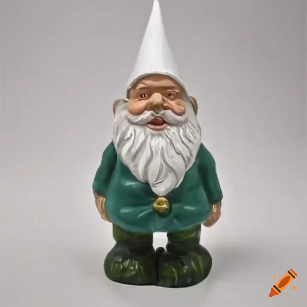 Garden gnome with a pointy white hat