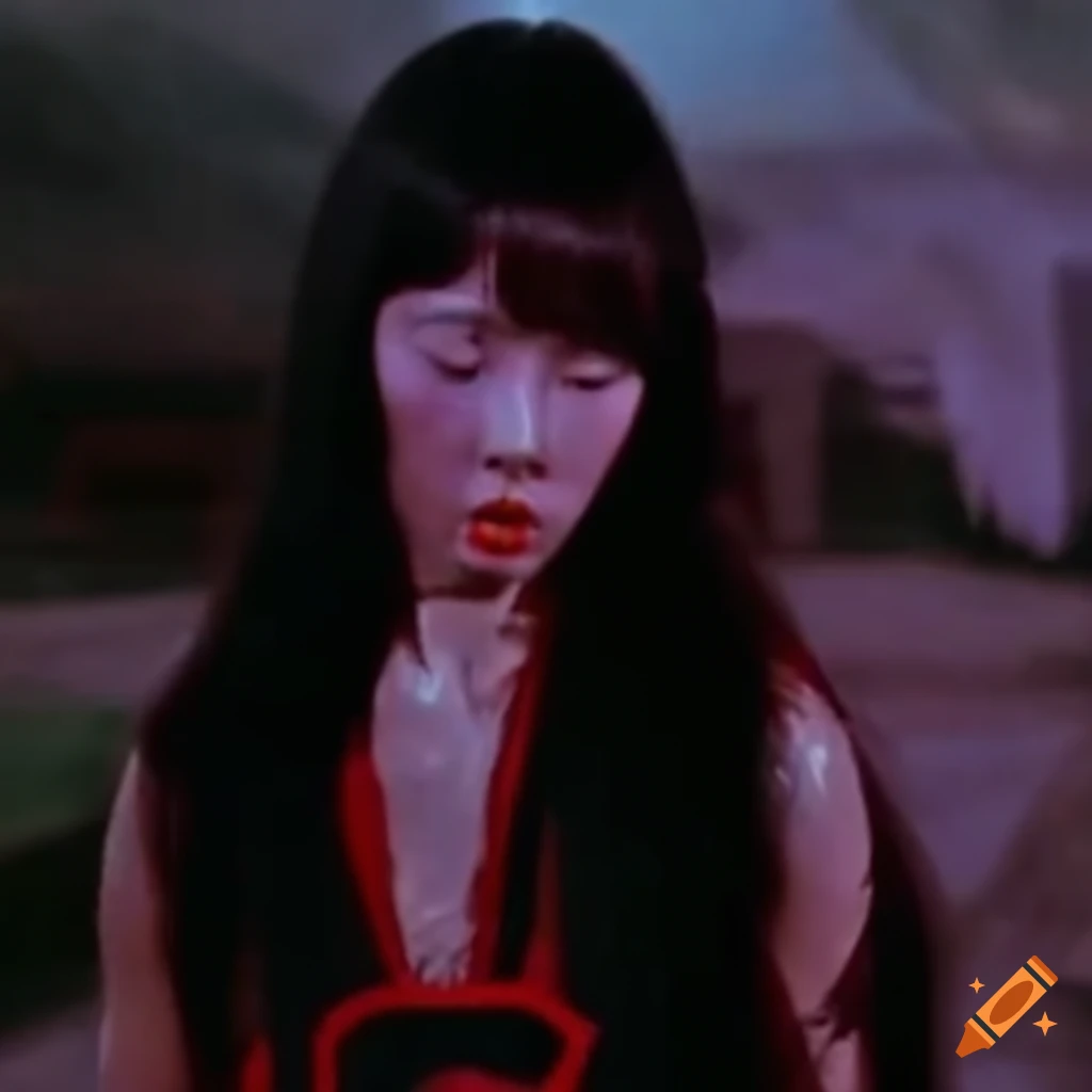 Defeated Chinese female martial artist with bruised face