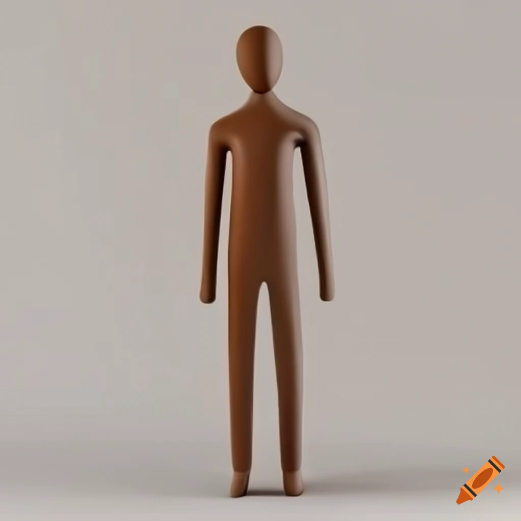 Brown abstract 3D figure with no face