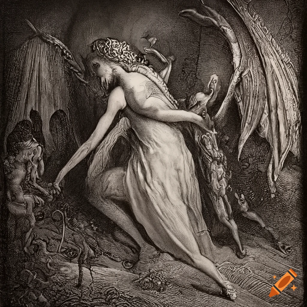 Surreal mezzotint artwork with a renaissance vibe in black and white