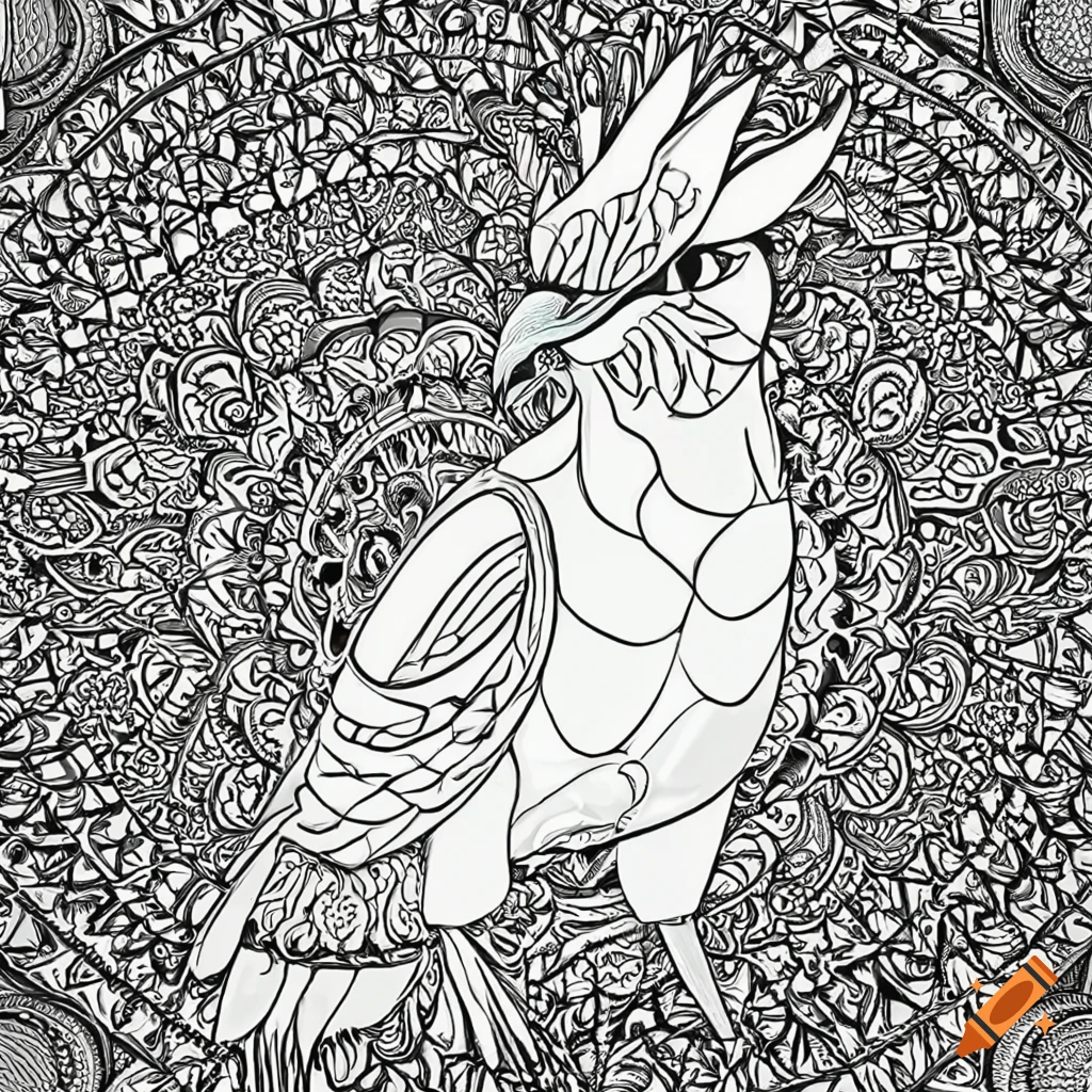 Mandala design of a full-body pigeon for adults