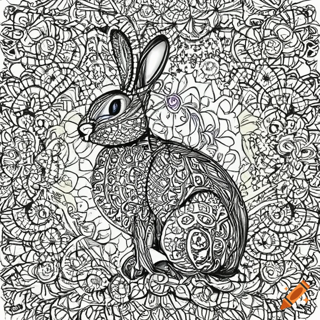 Mandala animal coloring page on a white background