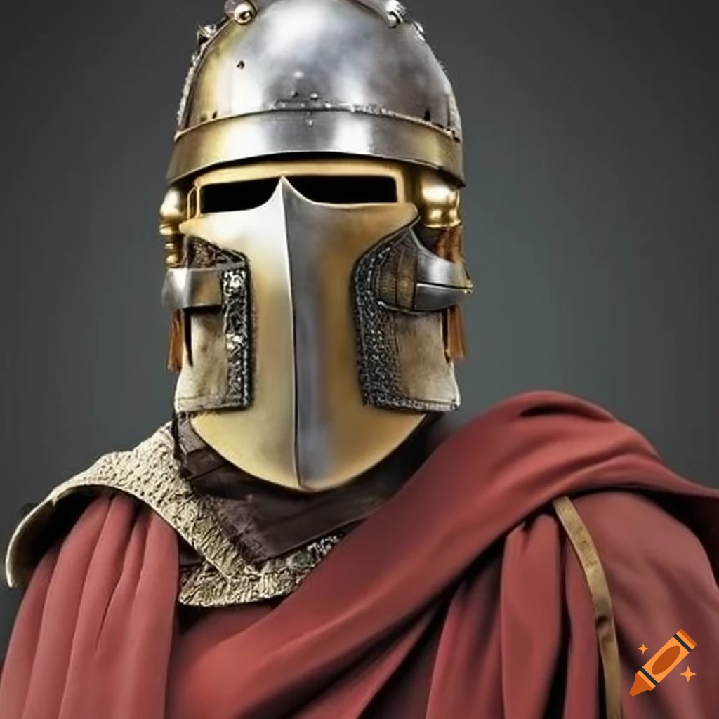 Roman Legionnaire wearing a steel face mask