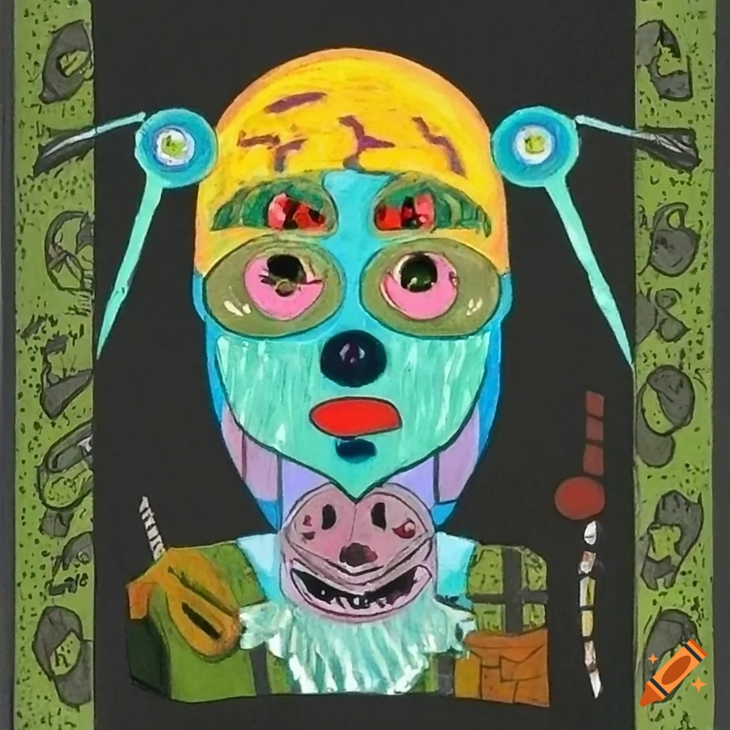 Portrait Of A Unique Tarot Card Matryoshka Alien With Anime Eyes And portrait-of-a-unique-tarot-card-matryoshka-alien-with-anime-eyes-and