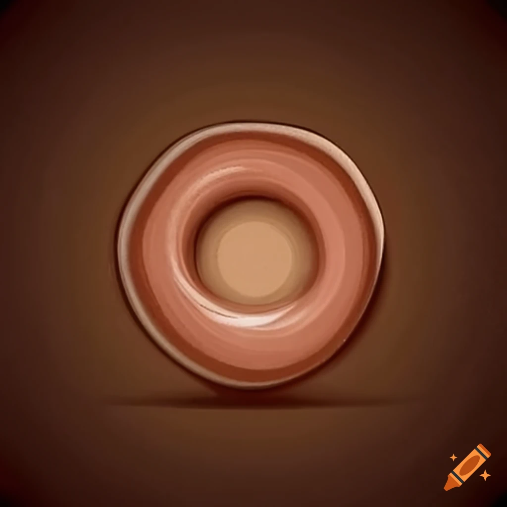 Brown button with a smooth design