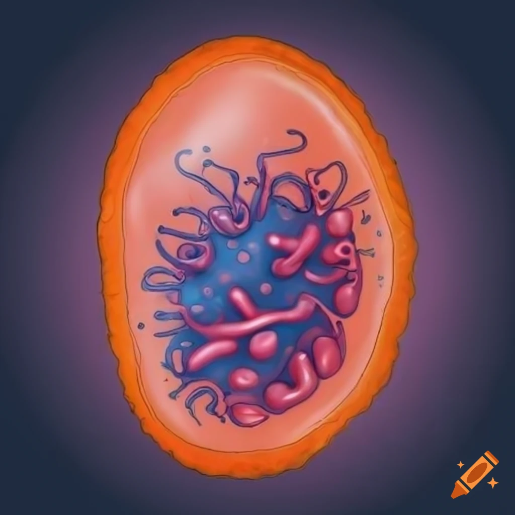 Illustration of cocobacillary orange bacteria consuming oxygen