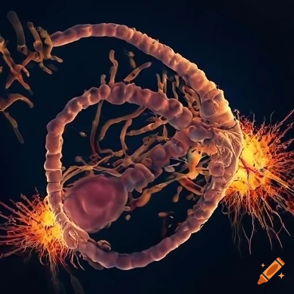 Detailed image of microorganisms thriving in a post-industrial environment at a microbiological scale