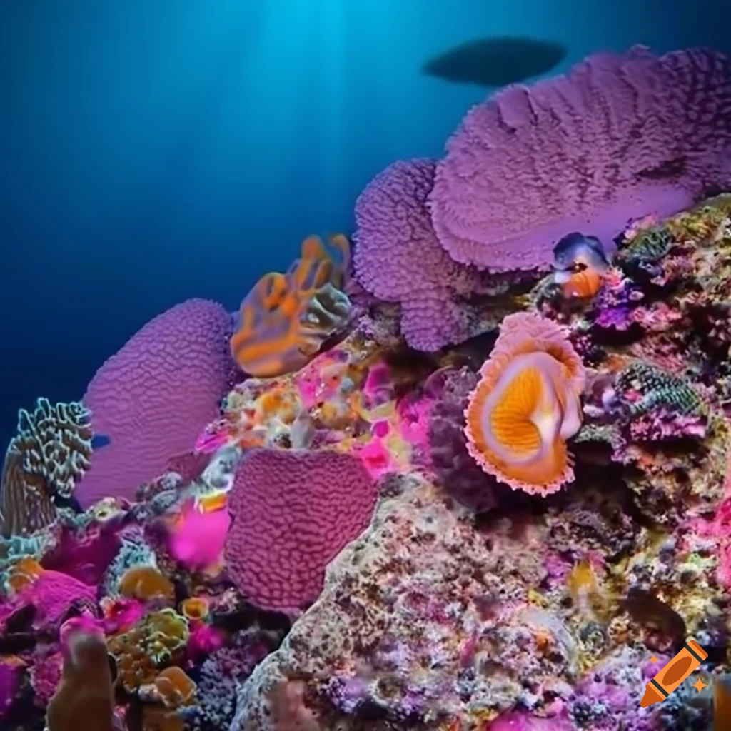 Colorful vibrant coral reef with marine life