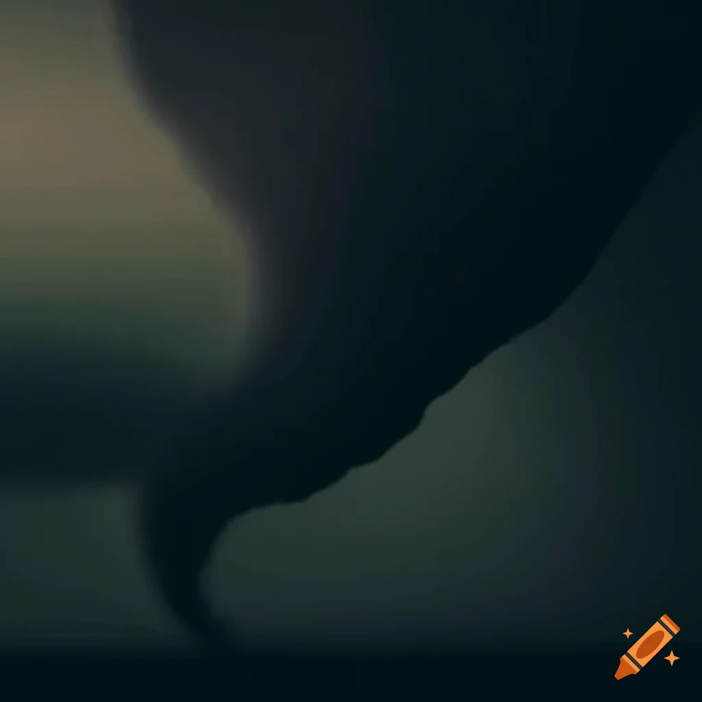Silhouette of tornado under dark storm cloud