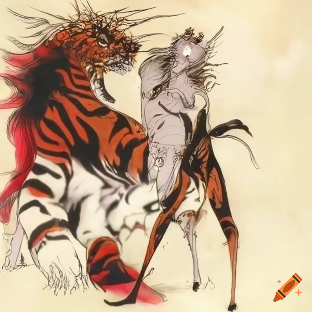 Tiger by Yoshitaka Amano