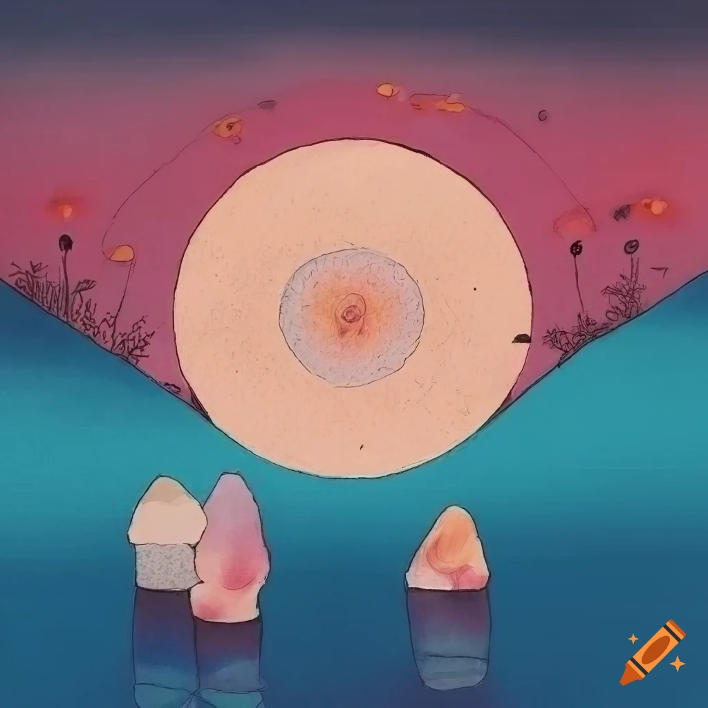 Detailed album art of a poppy opioid mushroom crystal in a surreal ethereal world