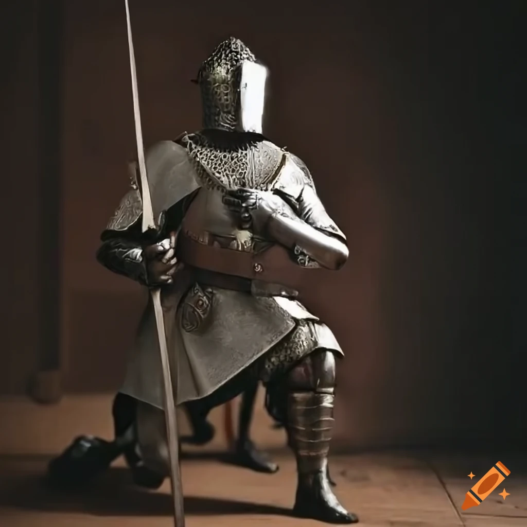 Knight kneeling with sword