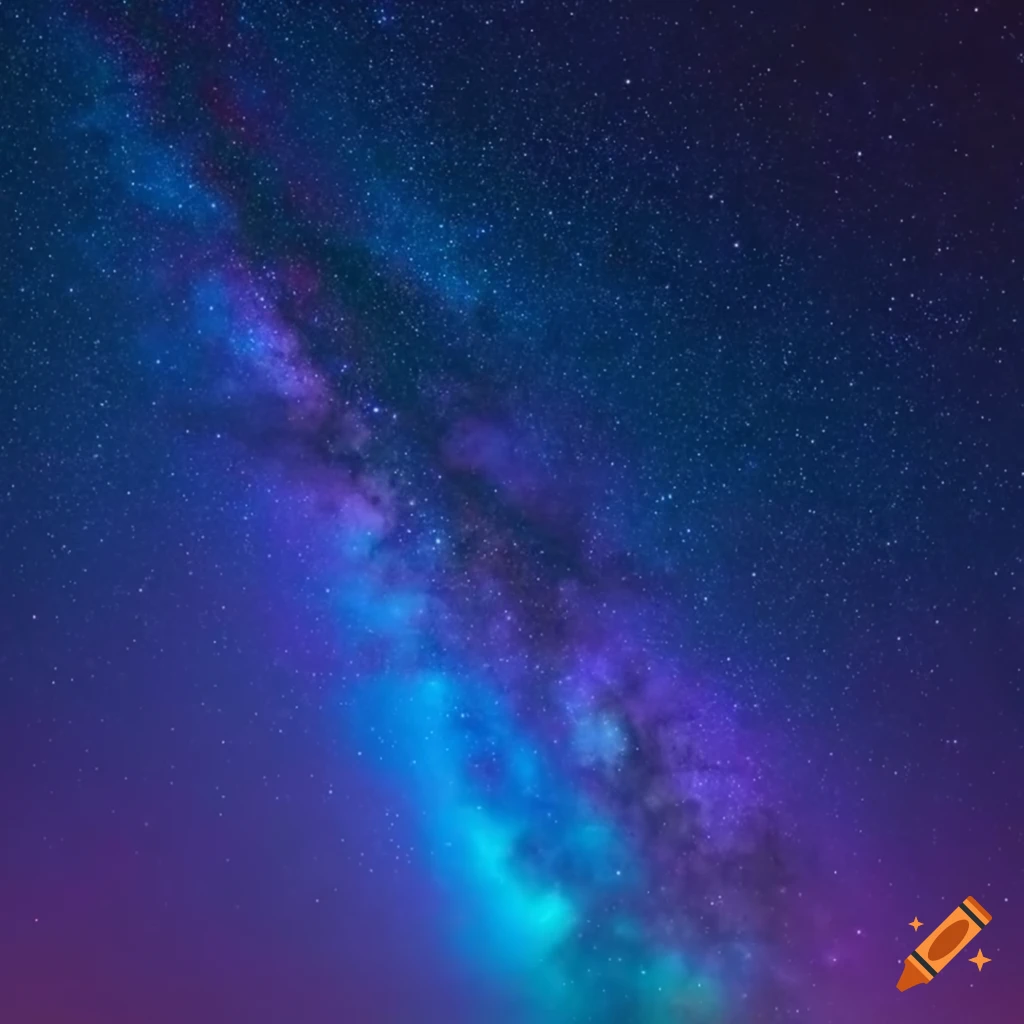 Bright vivid stars in the night sky with vaporwave style