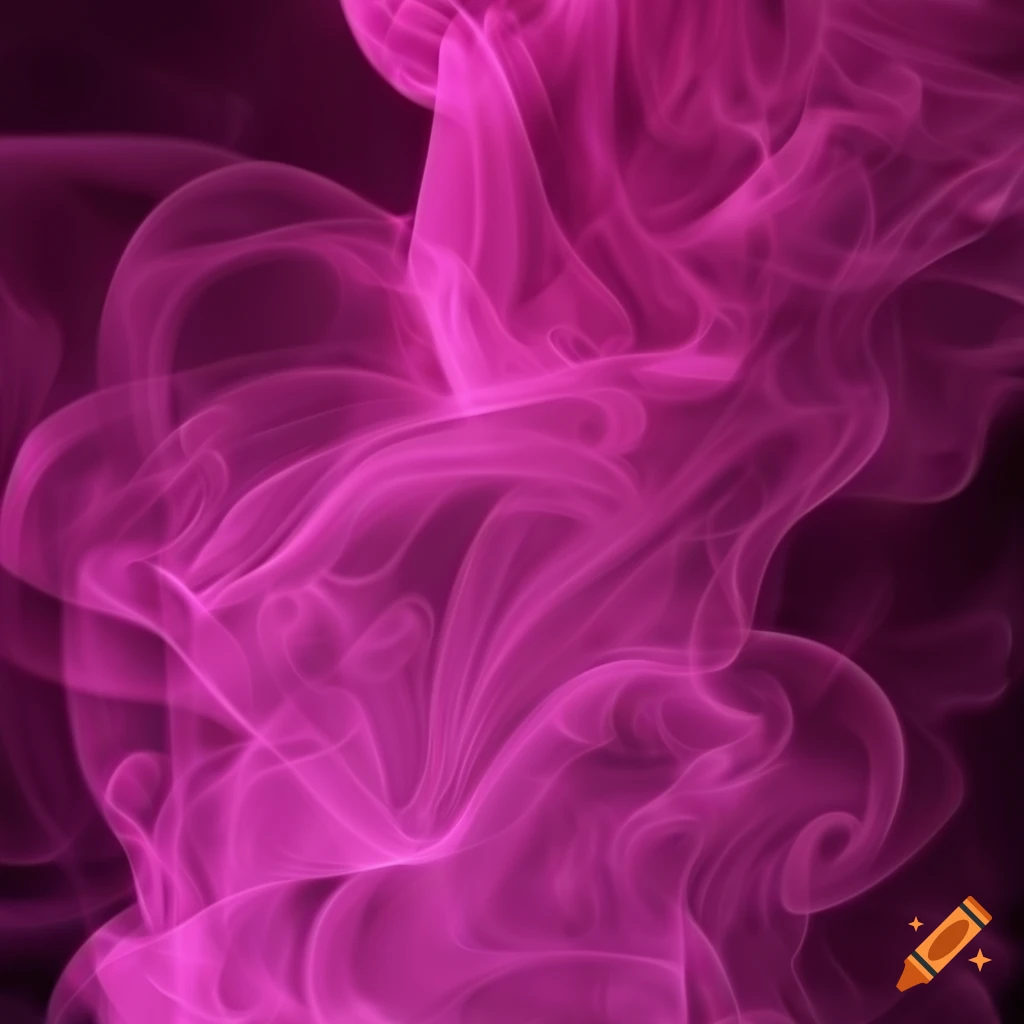 Soft-shaped detailed magenta smoke fractal flame on white background
